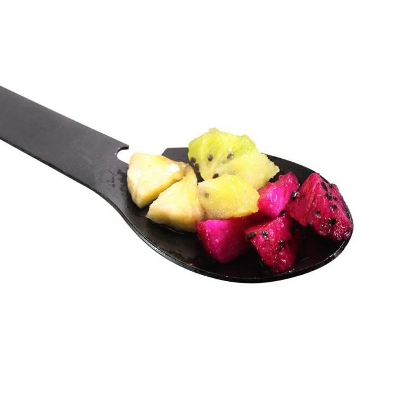 Stainless steel multifunctional 5 in 1 knife, fork and spoon outdoor picnic integrated camping convenient tableware