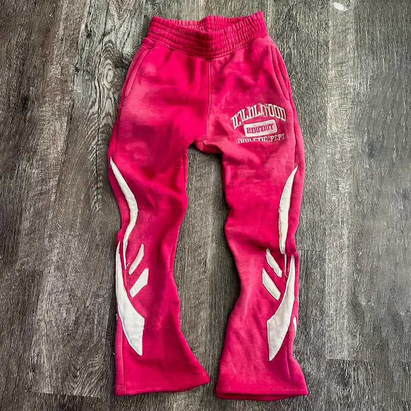 Custom Manufacturer Sun Faded Hoodies And Sweatpants Baggy French Terry Flared Sweatsuit Men Cotton Zip Up Tracksuit Set