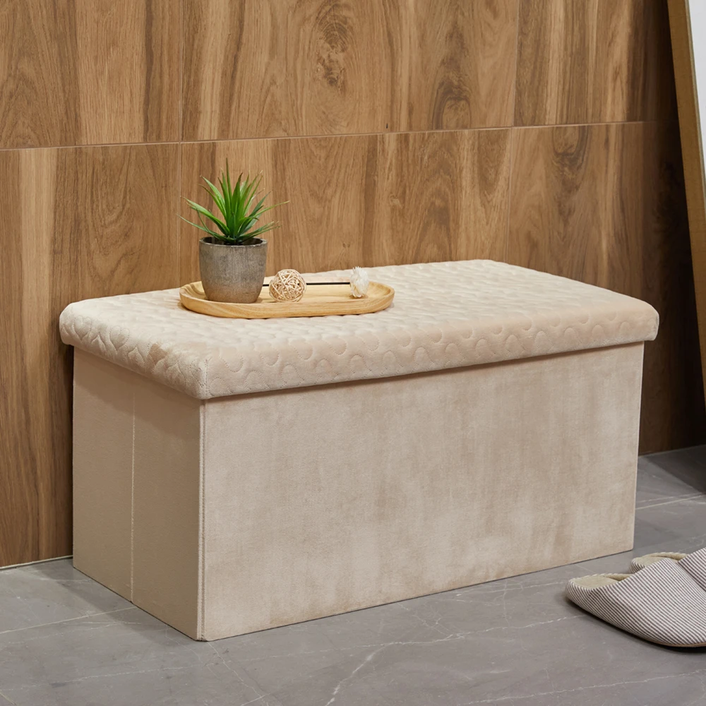 Velvet Bedroom Bench Modern Luxury Big End Pull Out Gracy for Foot Rest Ottoman