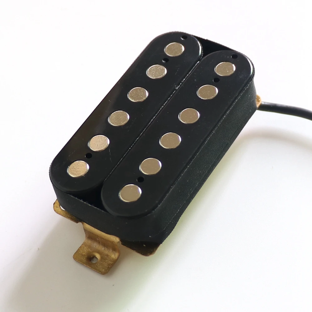 6.3mm Large Pole Piece Humbucker Guitar Pickup with ceramic magnet bar in Black zebra colors