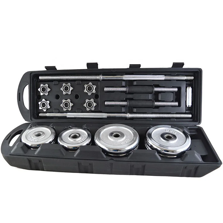 Free Weights 50 Kg 30kg 20kg chrome Kit De Mancuernas Barbell and Dumbbells Set Adjustable dumbbell