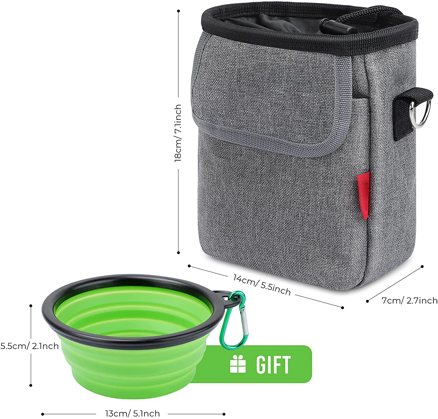 QQgift OEM на заказ сумка для собак прогулок и дрессировки щенков складная дорожная миска еды воды питомцев