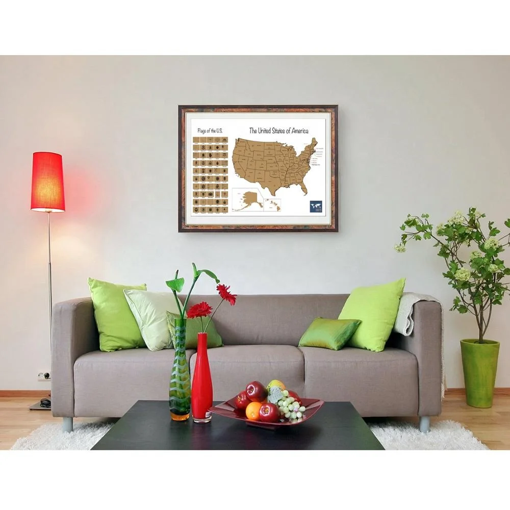 88x52 см Высококачественная карта мира постер с защитой от царапин в США