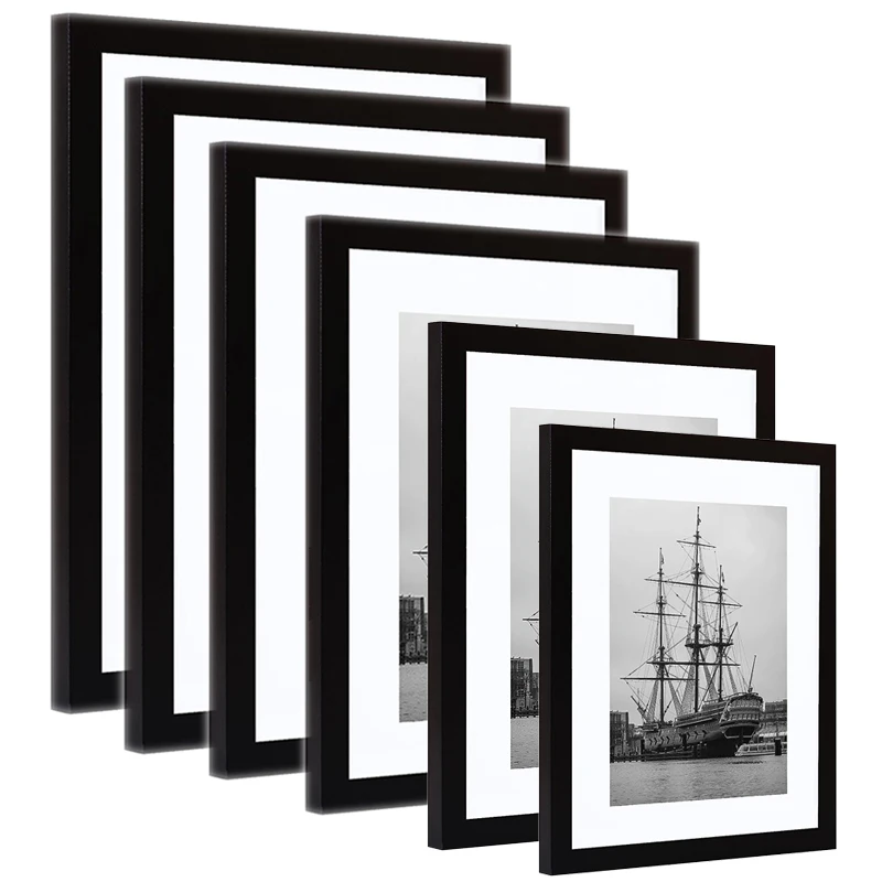 A1,A2,A3,A4,A5,4x6,5X7,6X8,8x10,11x14,12x16,12x18,16x20,18x24,24x36 black White Poster picture wood photo frame