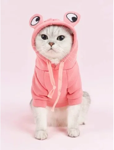 CuteHoodie Frog Shape Coats Pet Halloween Cosplay Costume Pet Clothes Hooded Sweatshirt for Puppies Cat