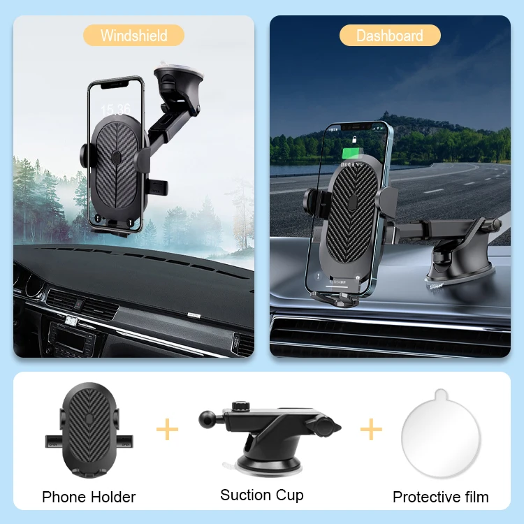 Flexible 2 in 1 Windshield Air Vent Mobile Phone Holder Strong Sticky Gel Pad Stable Car Phone Mount Holder