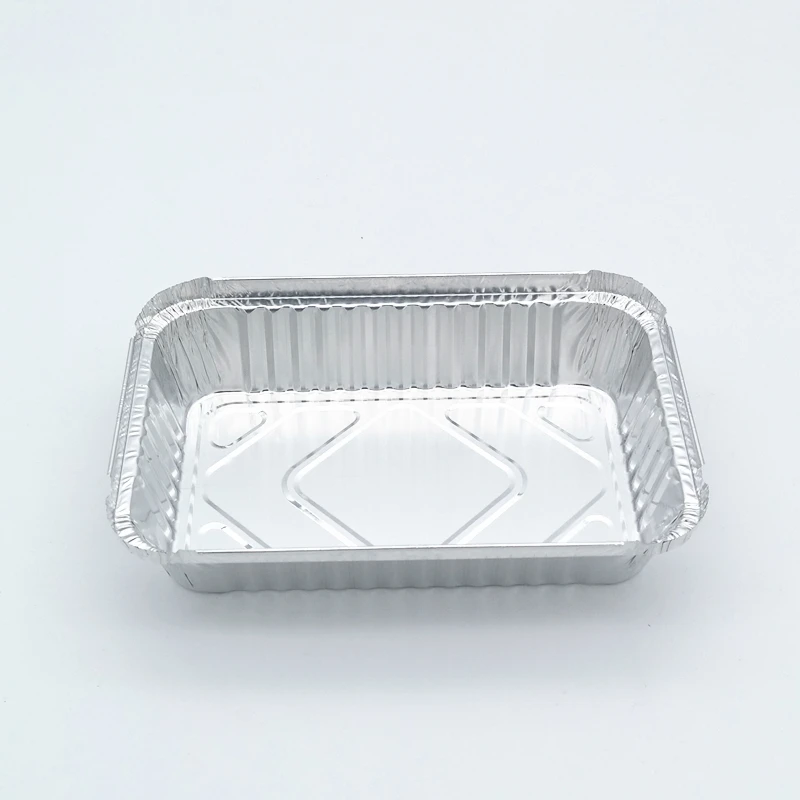 Multifunctional 700ml rectangle disposable full size steam table pans takeaway food pack aluminum foil food serving trays