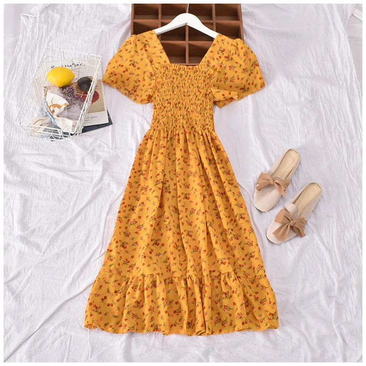 Floral Print Elastic Muslim Prom Bangkok Cheap Casual Women Classy OEM Corset Lolita Dresses Macys Casual Dresses Long Dress