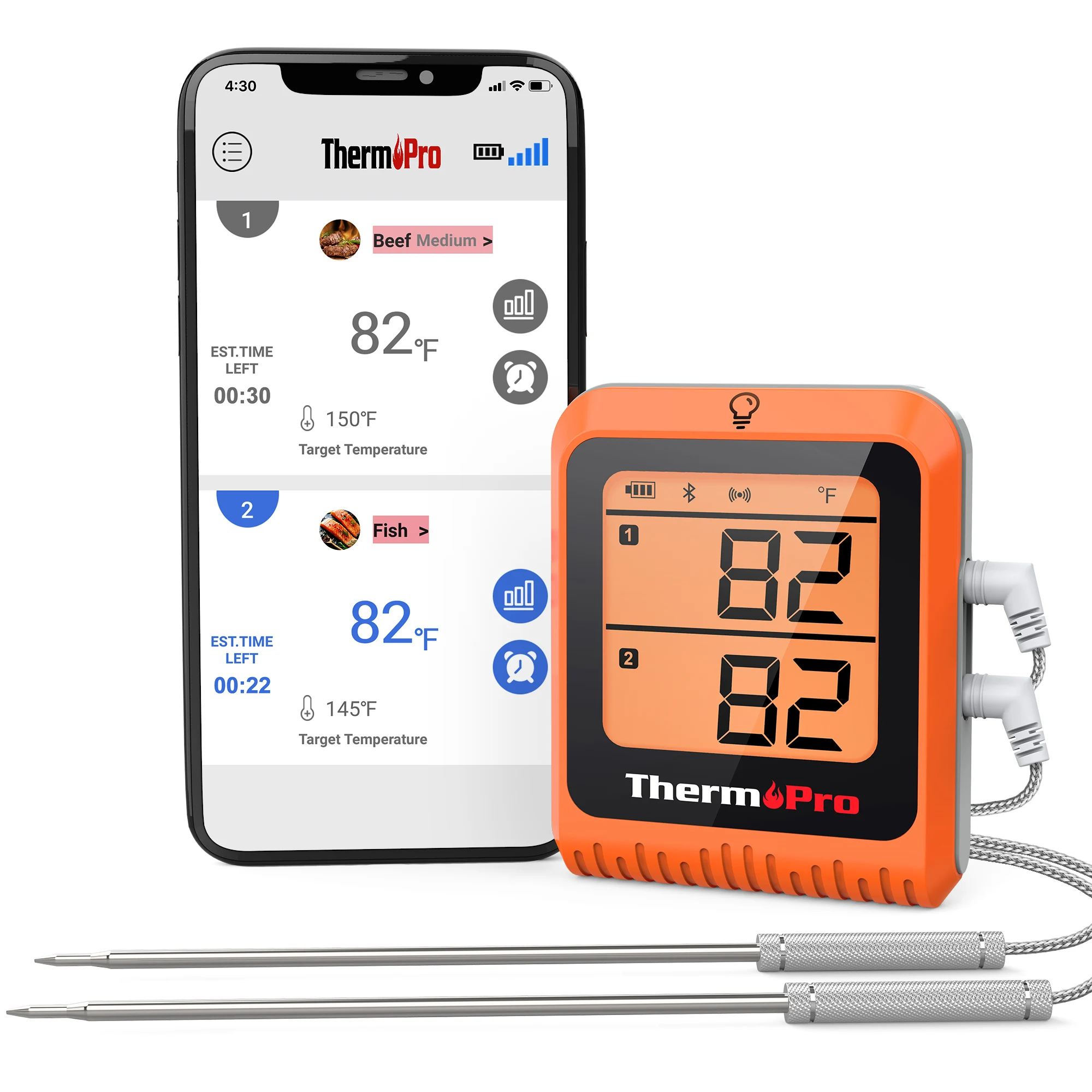 Multifunctional ThermoPro TP920 150M Wireless Smart Meat Thermometer with Dual Probes