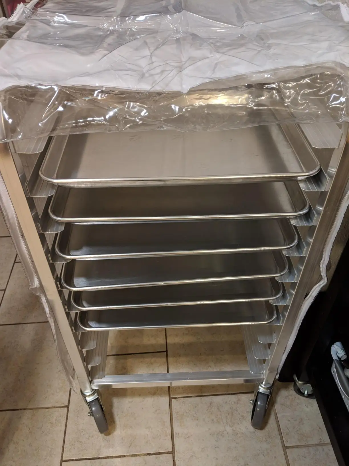 Commercial Custom size stainless steel Rotary oven Sheet Bun Pan Tray Trolley Rack Shelf