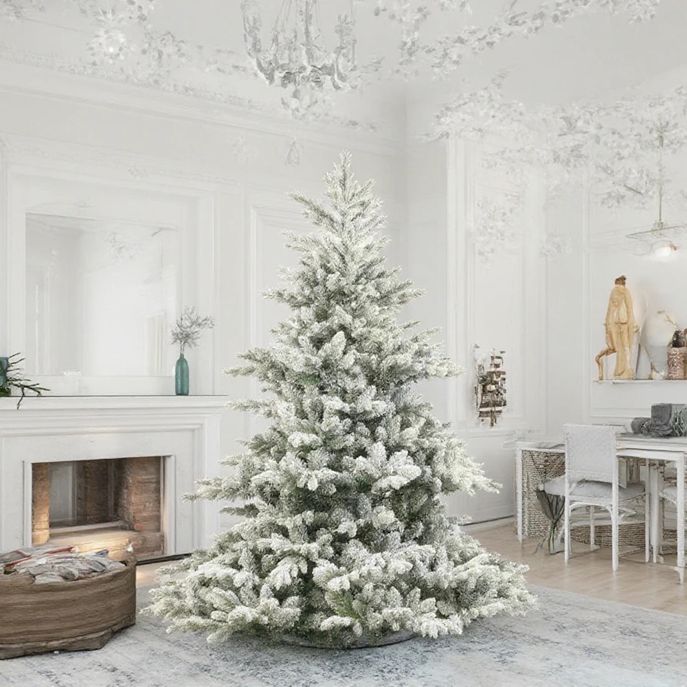 New Design Hot Sale High Quality Afrtificial Flocked Hinged Sovereign Christmas Tree