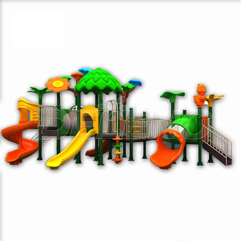 Tower Fort Play set outdoor playground equipment Climbing Frame Plastic Slide set for children