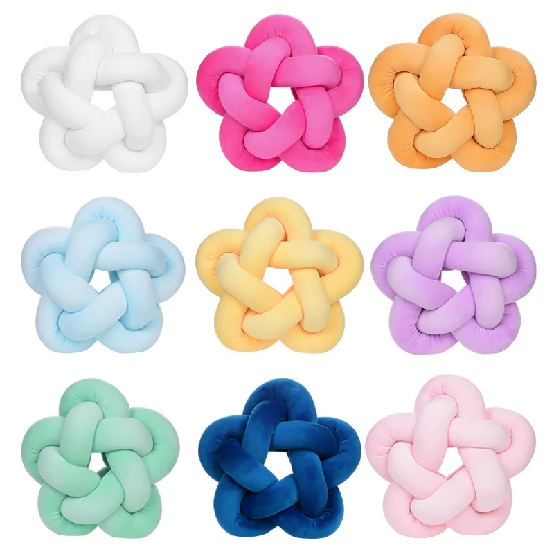 Korean Style smart Plush embroid sleep aid smart Waist Cushion Decors  Ball Star Knot Pillows