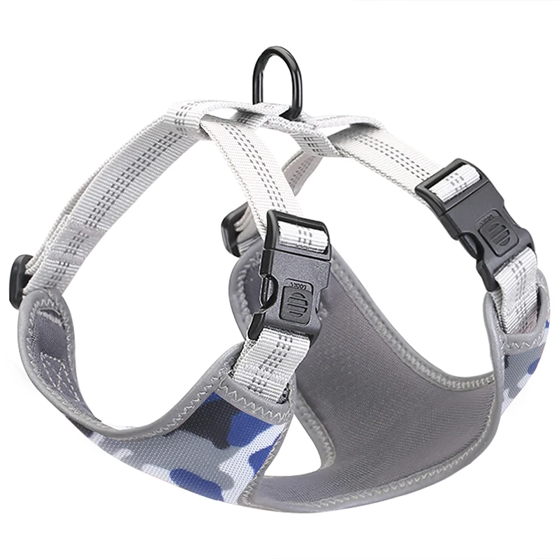 Dog Harness Adjustable Reversible No Pull Pet Harness Reflective Breathable Mesh Dog Collar Leash Set Dog Harness