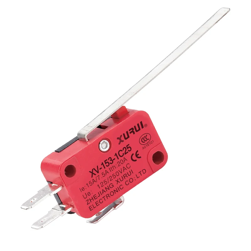 XURUI V-163 long hinge lever spdt 12V micro switch with UL TUV KC CE CCC approvals