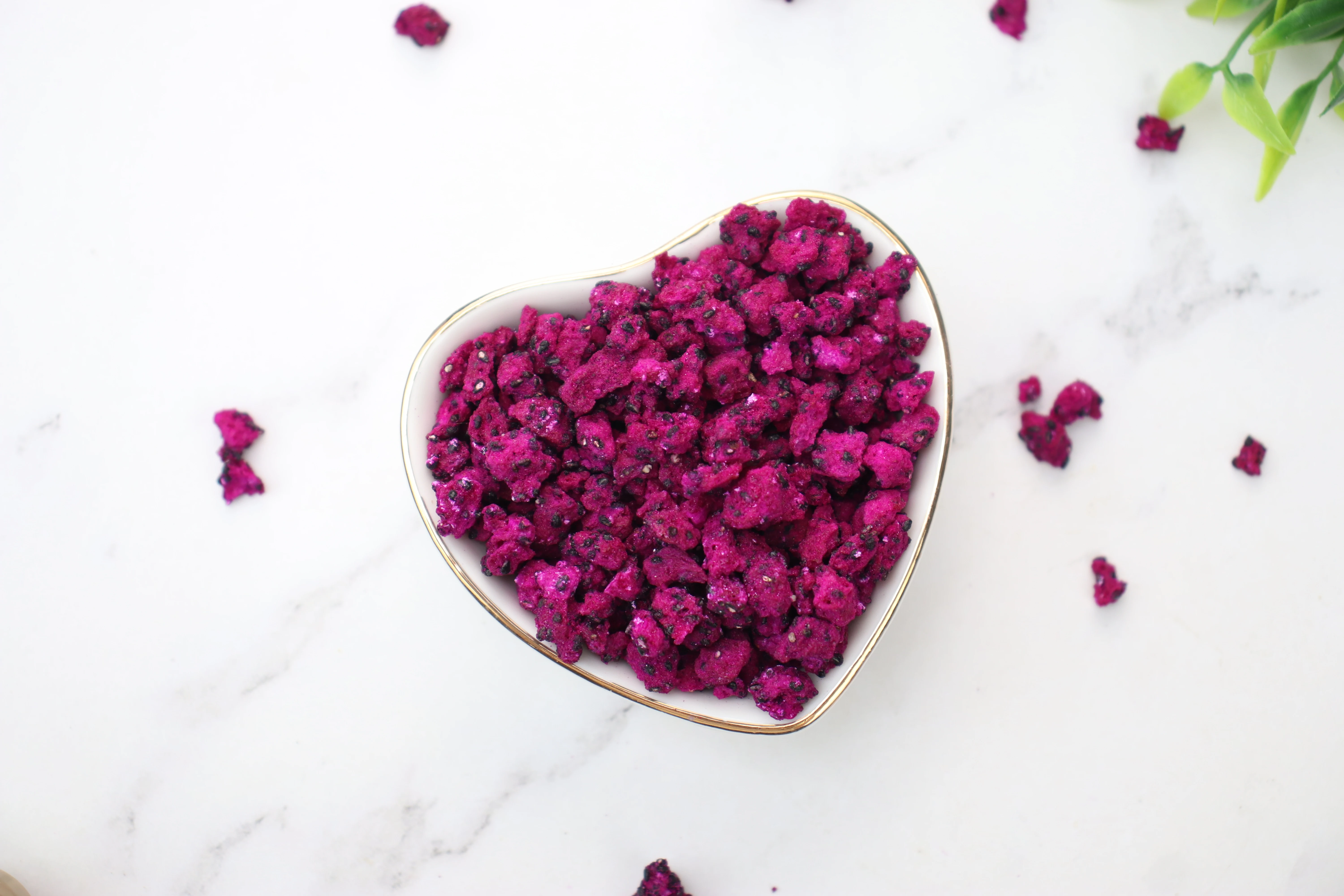 Sales of high quality freeze-dried dragon fruit cubes can be customized processed fruit tea
