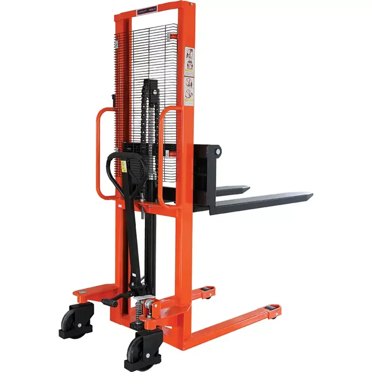 Manual Pallet Stacker 1000kg 2000kg 30000kg 1100mm-3500mm heigh range self lifting Hand Hydraulic forklift