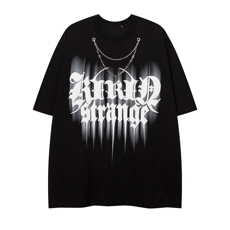 Streetwear Supplier Puff Printing Slim Fit Luxury Black T Shirt Custom Logo Vintage Summer for Men Casual Color Chart Printed