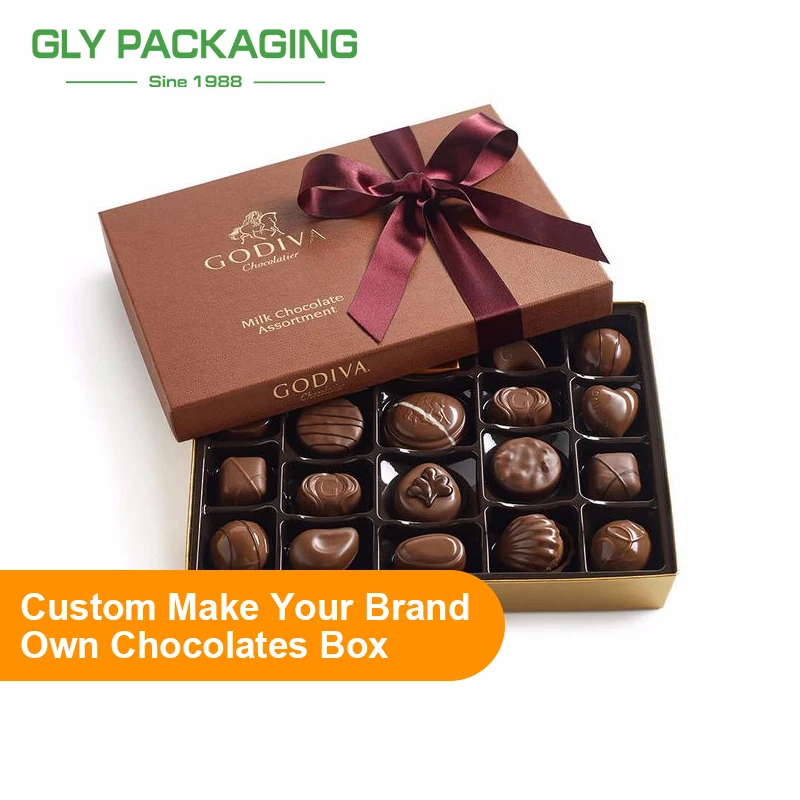 Custom Hot Empty Gifts Chocolate Strawberry Praline Boxes of Trays Insert Valentines