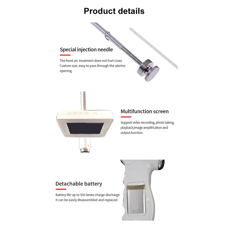 Common to cattle and horse veterinary endoscope artificial insemination gun