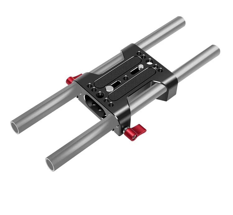Multifunction Camera Base Plate with 15Mm Rod Rail Clamp for Dslr Camera Shoulder Rig Support Accessories