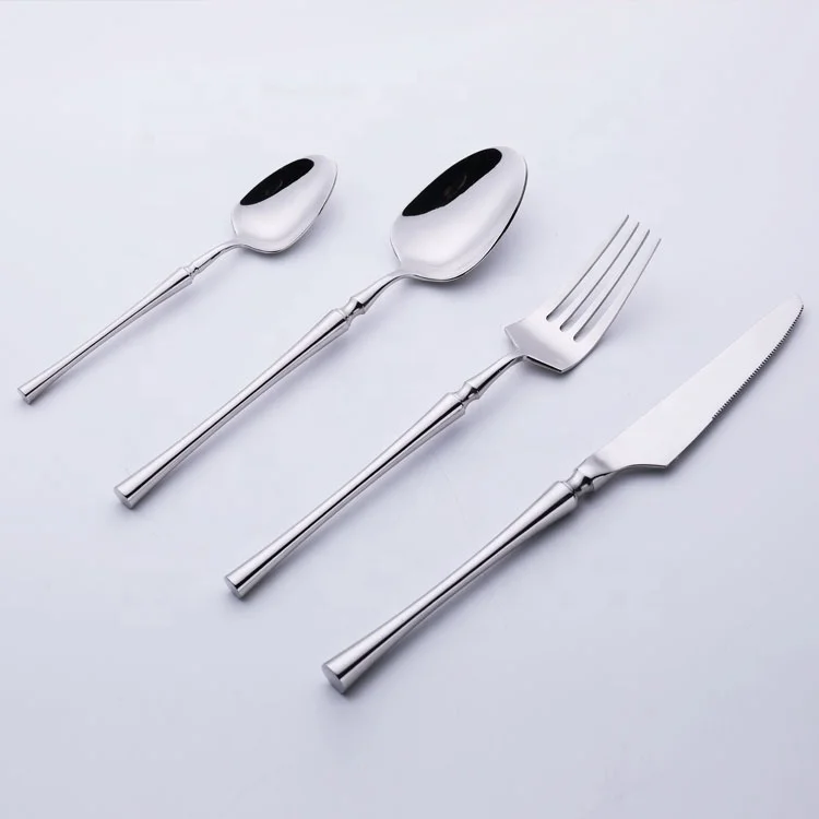 Chinese tableware high quality luxury mirror polished fork spoon knife 304 stainless steel cutlery set activity