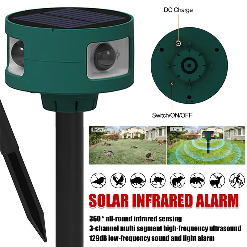 ultrasonic speaker animal repeller animal deterrent solar powered ultrasonic mouse dog bird cat repeller