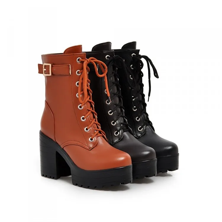 stylish high heel short rubber shoes fashion mature women winter ankle 2024 super high heel square heel boots