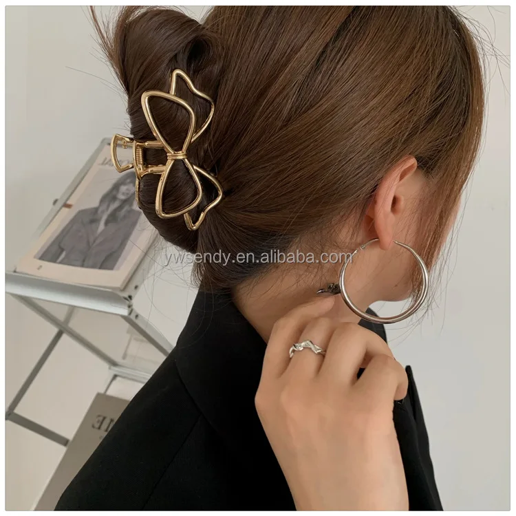 Japan Korea Fashion New Women Fashion Metal Hair Clips Accessories Large Medium Alloy Hair Claw Hairpin