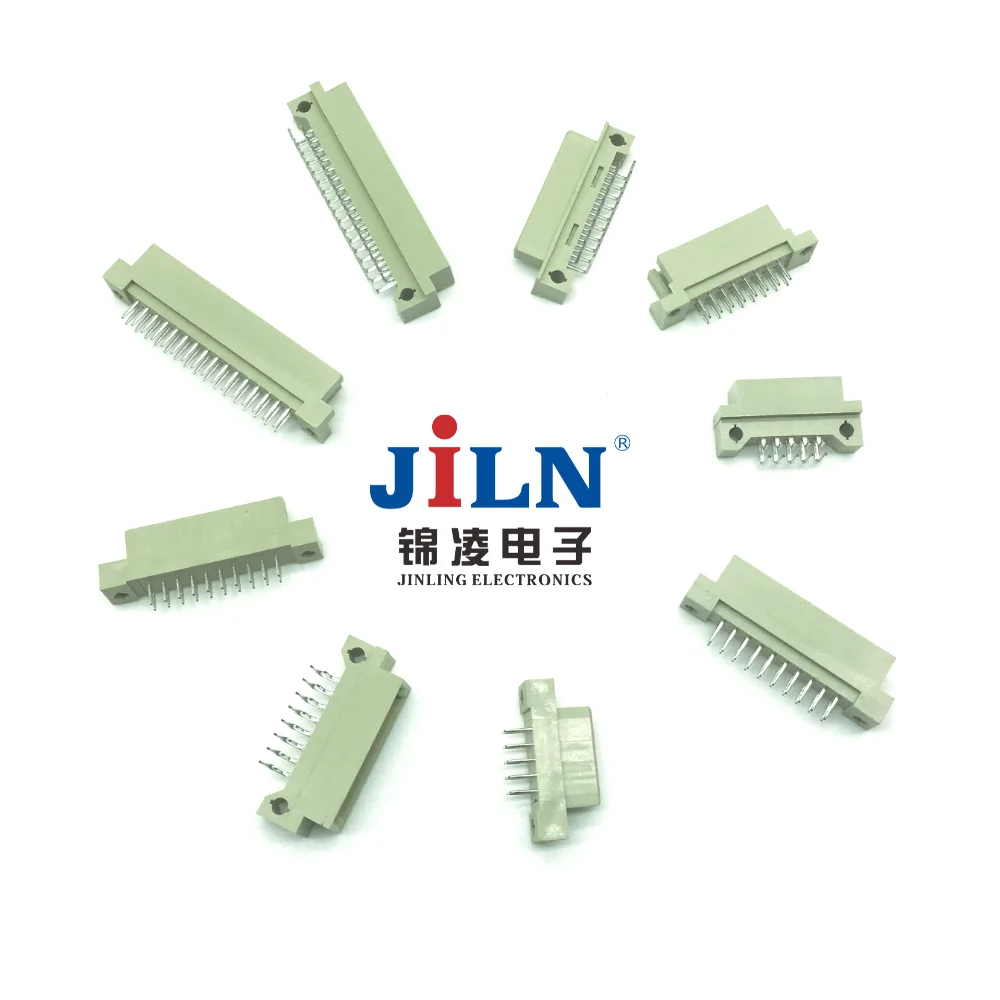 JiLN euro card connector 2.54mm pitch dual three row 32 pin straight SMT female  din41612