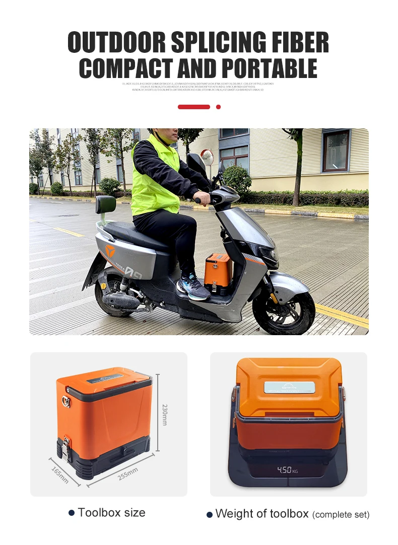 Latest Fiber Optic Fusion Splicer AI-10A Six Motors Core Alignment ARC Fusing Splicing Machine Fiber Optic Fusion Splicer