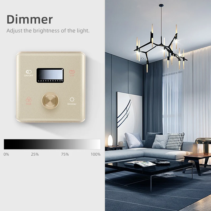 Lifelibero Diy Atmosphere ZigBee Tuya Smart Home Devices Knob RGBCW Dimmer Switch For Home Decor