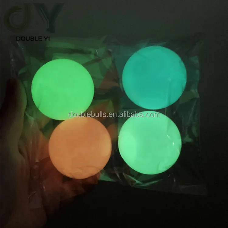 Custom Luminous Sticky Wall Target Ball Sticky TPR Squeeze Balls Stress Reliever Toys