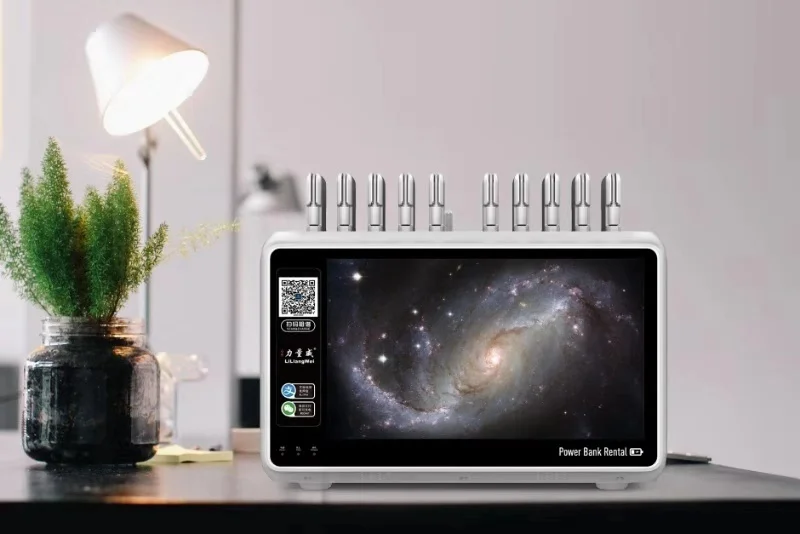 
Scanning QR Code shared Power Bank Rental station in Restaurant bar Airport shopping mall Hospital 