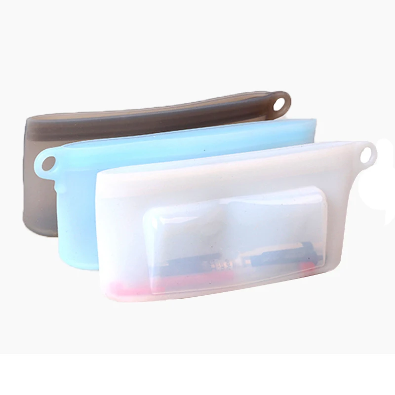 ONEQUAN Waterproof Travel Clear Portable Kids Silicone Pencil Cosmetic Pouch Case Bag