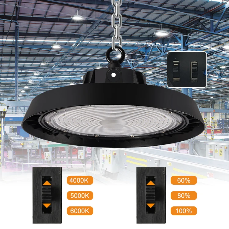 5Year Dimmable 100W 150W 200W 240W Waterproof Ip65 100V -277V Industrial Workshops Warehouse Highbay UFO Led High Bay Light