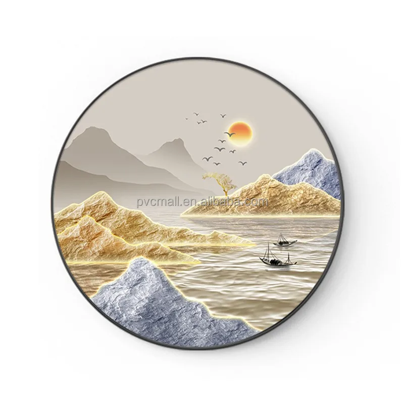 Modern landscape Chinese-style living room wall decoration items painting led night light prints led wall art for home decor