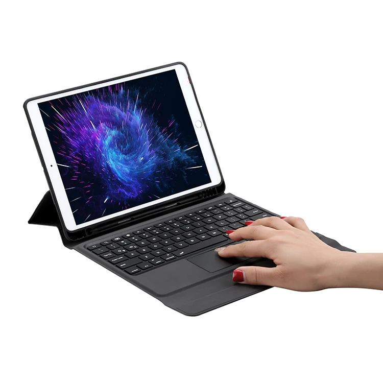 
Rotatable 7 Color Backlight Touchpad Wireless Keyboard Case for 10.2 inch iPad 8th Generation (2020), 7th Gen, Air 3, Pro 10.5 