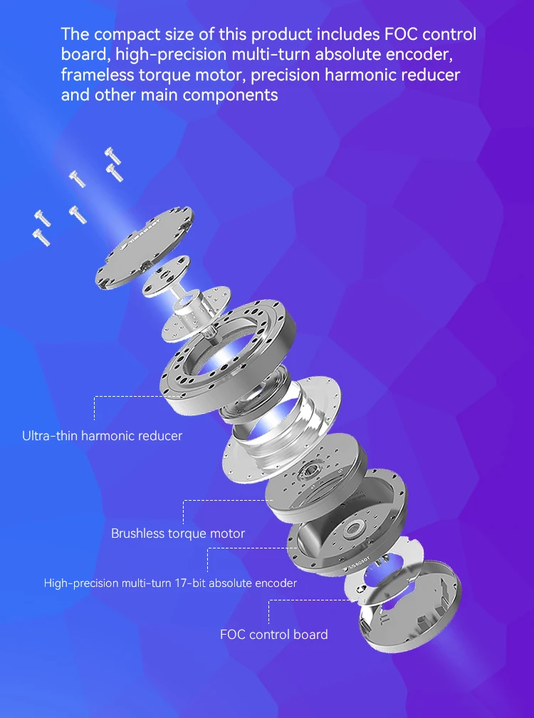 Brake Model 750W Robot Joint Motor bldc Driver Hollow Shaft Actuator Motor Suit for Rehabilitation Exoskeleton Robot