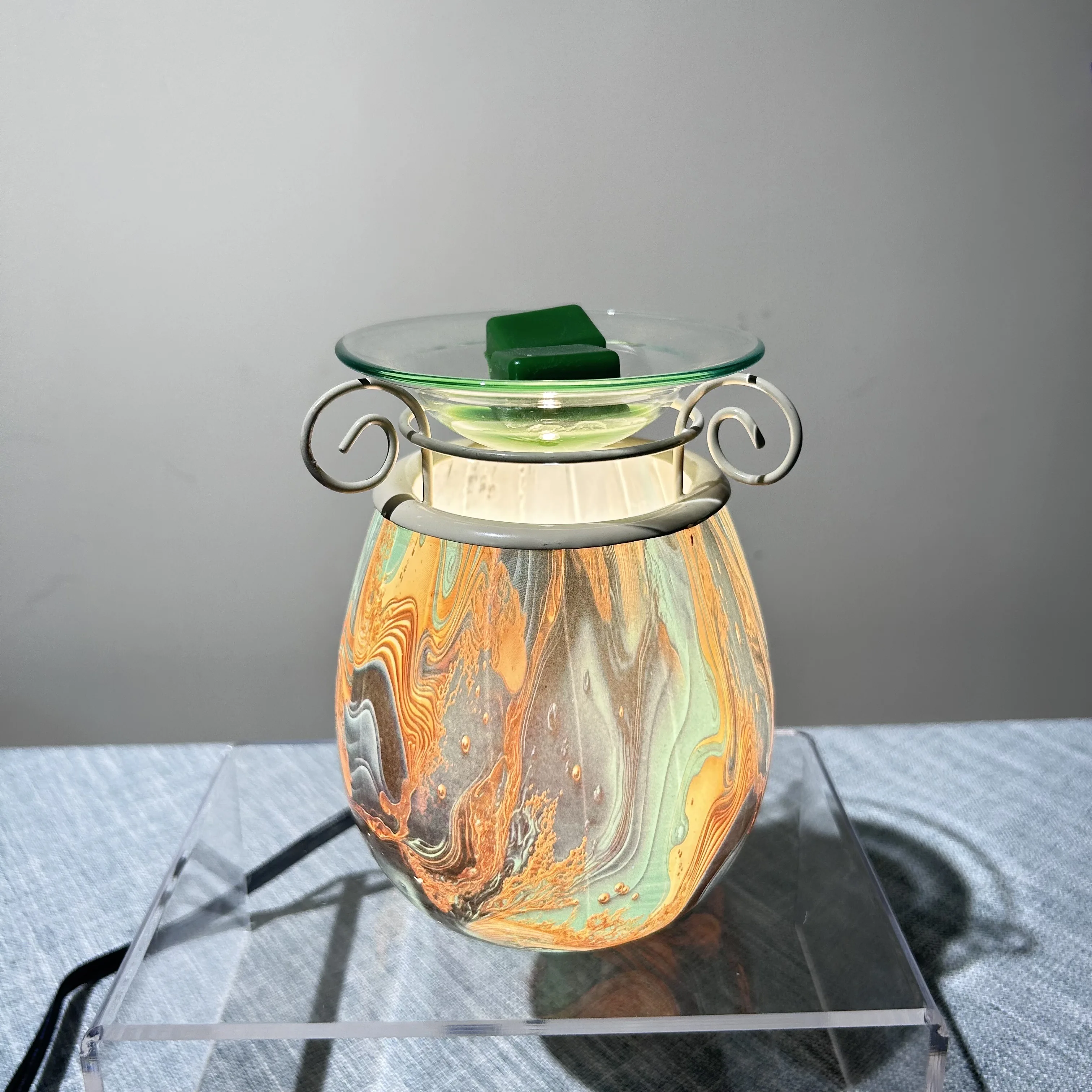 Home vintage style 3D electric scented candle party holiday supplies art house deco glass candle warmer lamp