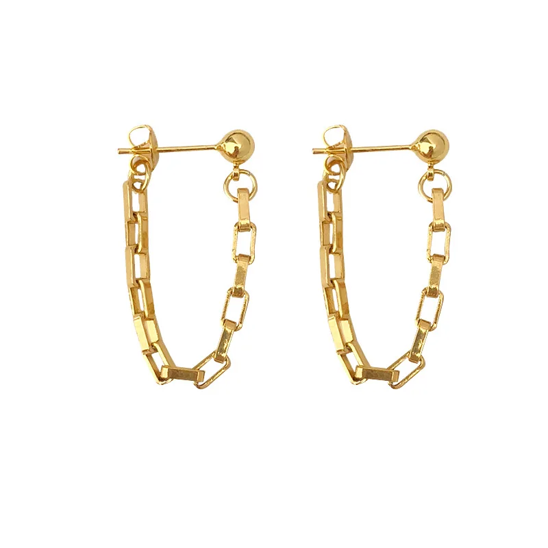 Fashion Earing Trend 2022 Screw Type Stainless Steel Paperclip Link Beautiful Earring Designs For Women