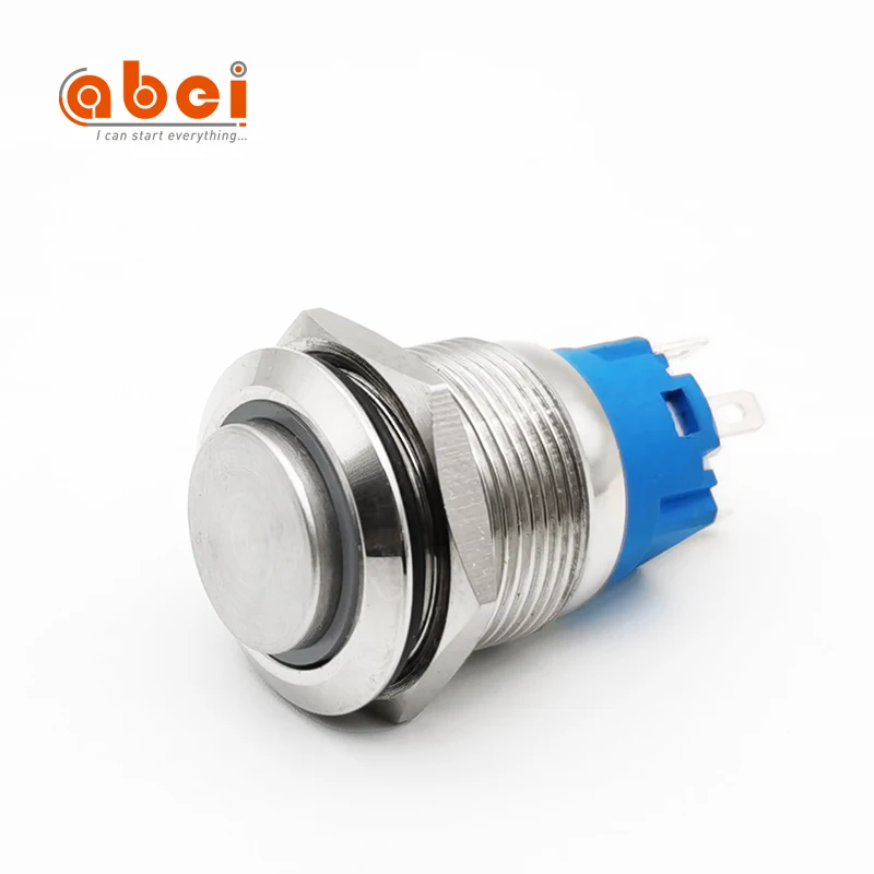 abei 19mm push button illuminated led light 12v 24v dc lamp switch metal waterproof push button switch momentary