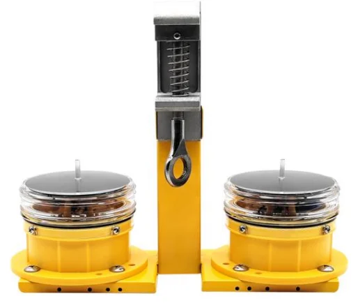 Solar warning light for high voltage transmission wire / solar aviation light on high voltage cable / solar obstruction light