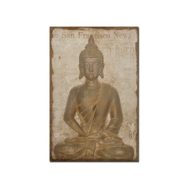 Buddha canvas print panel wall printing on linen wall art decoration