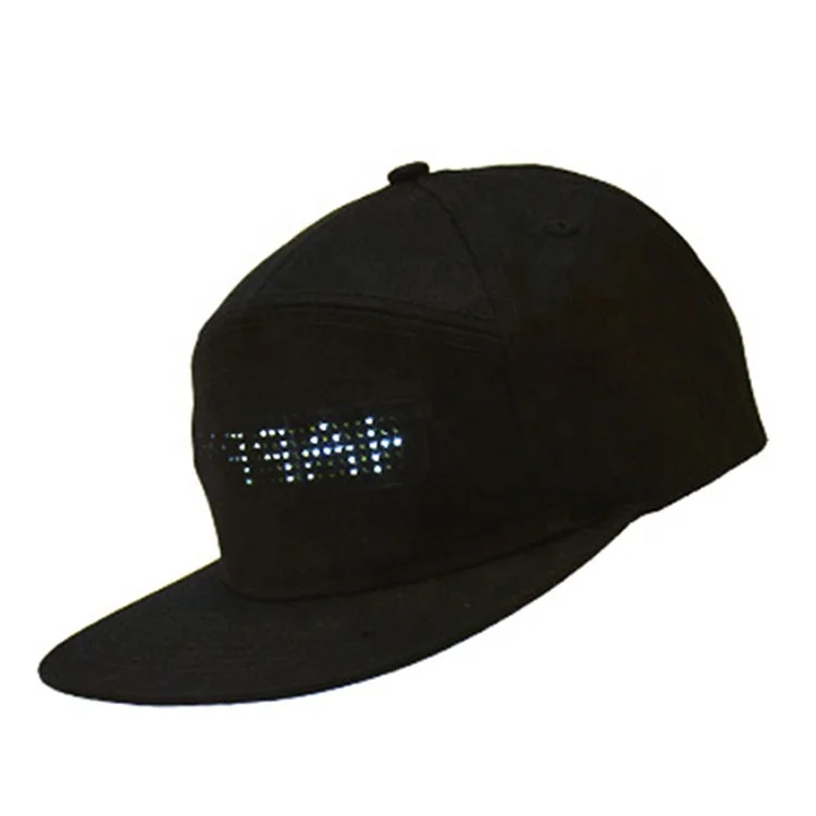 
New Programmable Glowing Screen Scrolling Hat Bluetooth USB Rechargeable LED Glowing Cap with Message Gorras for Party 