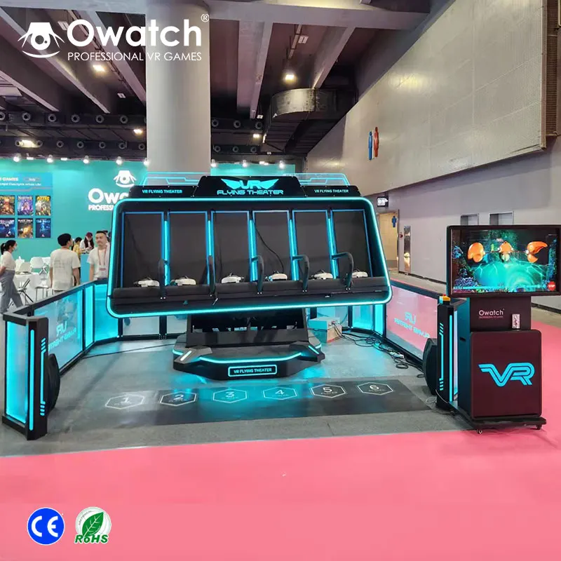 6 seats 360 degree rotating 9d vr cinema equipment virtual reality game machine 360 vr chair 9d vr simulator machine