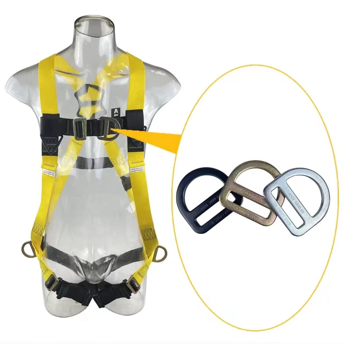 Personal protective equipment fall protection hardware D-rings safety harness D-rings climbing harness accessories