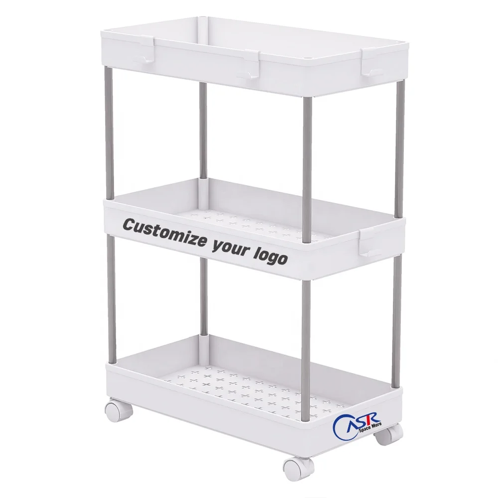 Home Use Metal Rolling Organization Storage Utility Cart Trolley Shelves Tray With Casters