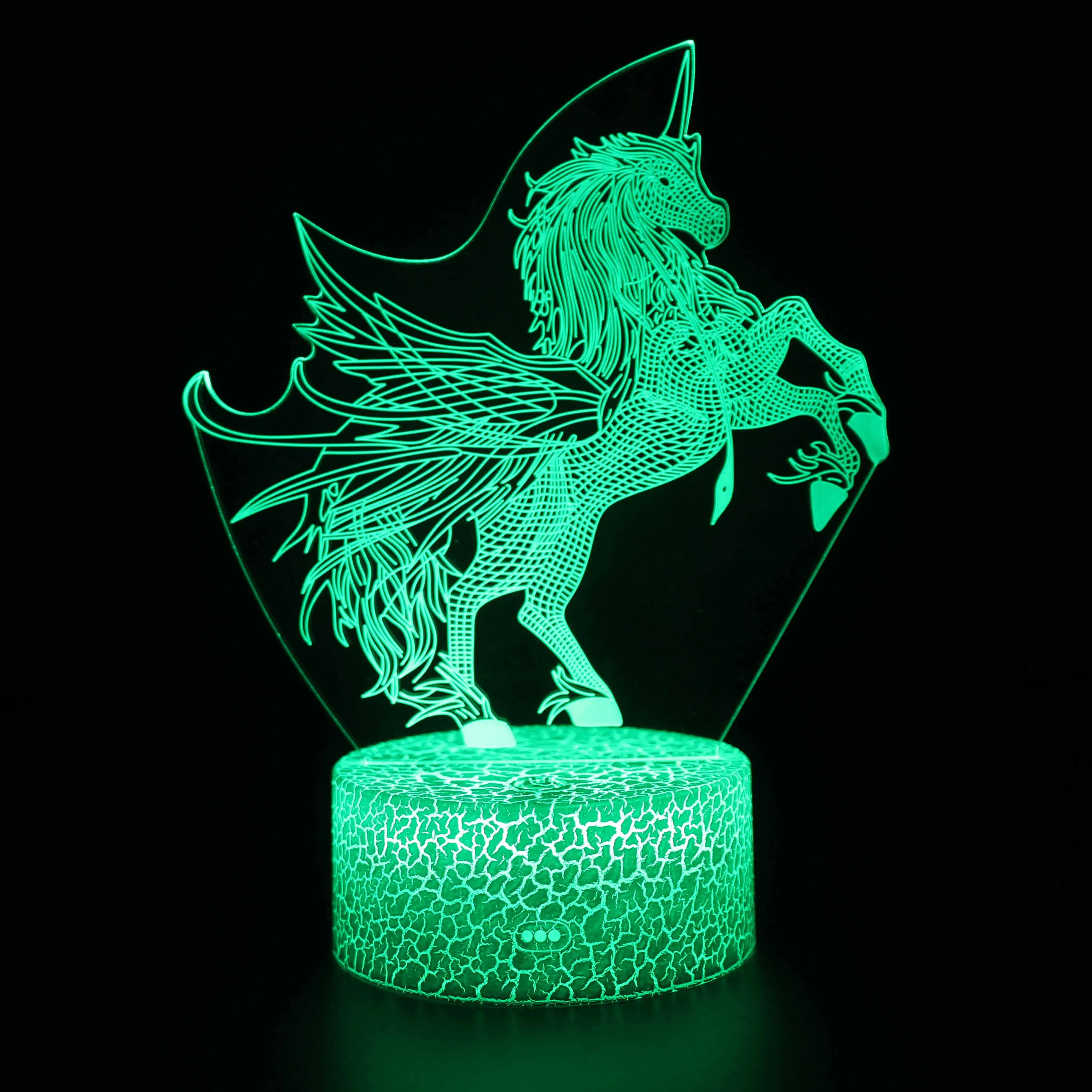 Unicorn 7 Colors Change + Remote Control Kids Night Light Illusion Lamps For Indoor Desk