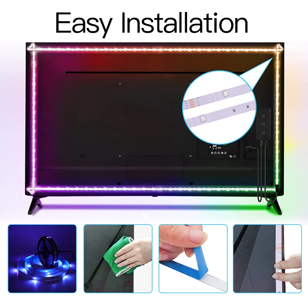 5V LED Strip RGB 5050 Bluetooth APP/ IR Remote Control 15M Flexible Led Tape Music Sync Lamp for PC Screen TV Back Light